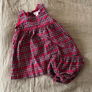 Janie and Jack Red Plaid Dress with Diaper Cover